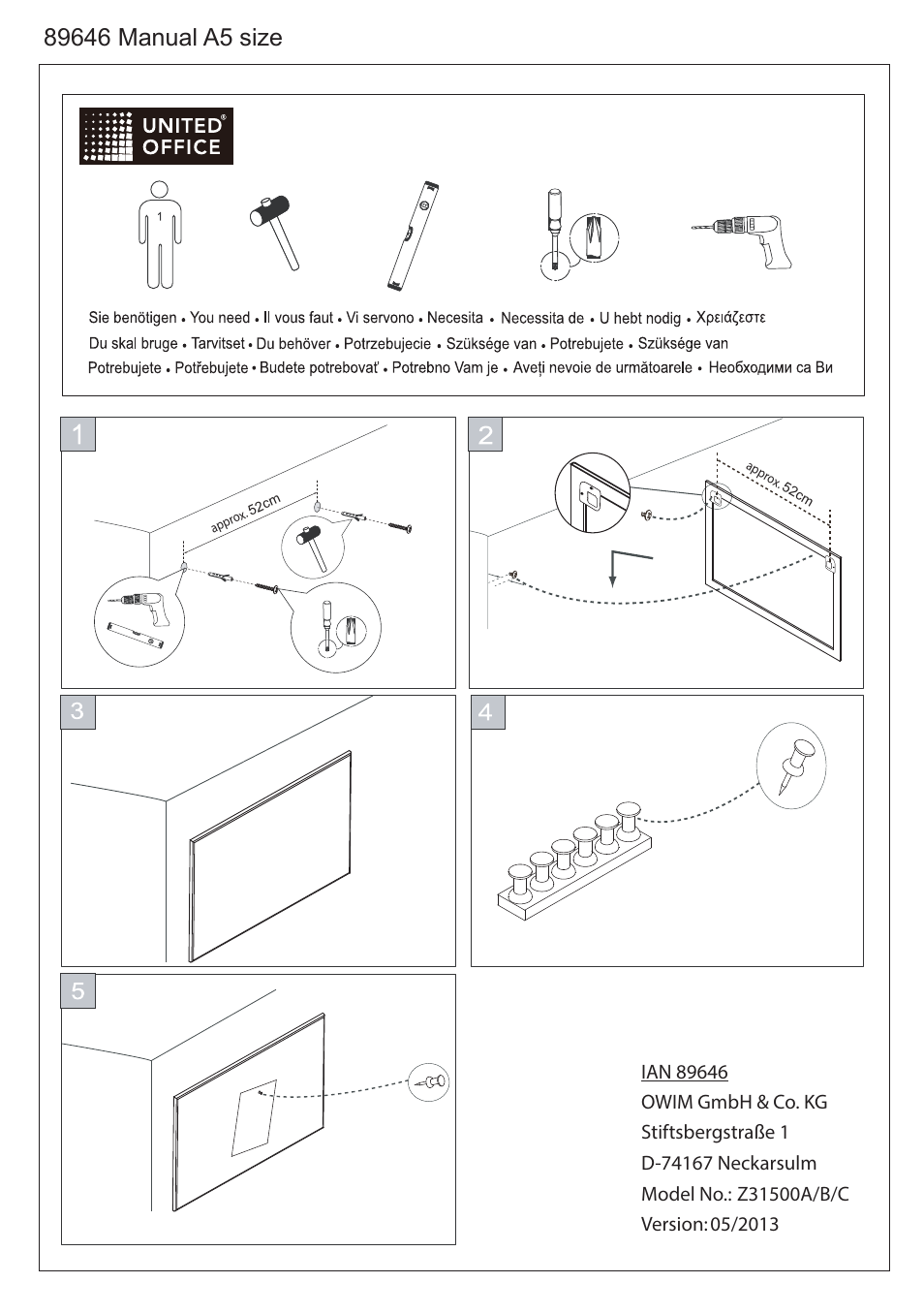 United Office Z31500A/B/C User Manual | 1 page