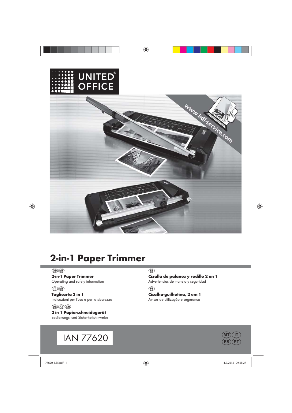 United Office 2-in-1 Paper Trimmer User Manual | 34 pages