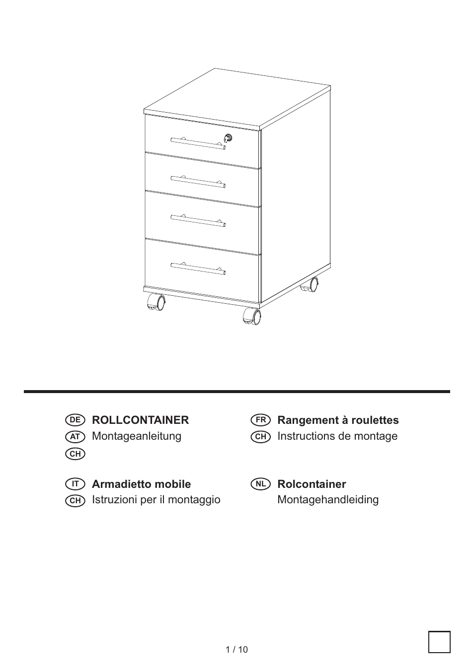 United Office Drawer Cabinet User Manual | 10 pages