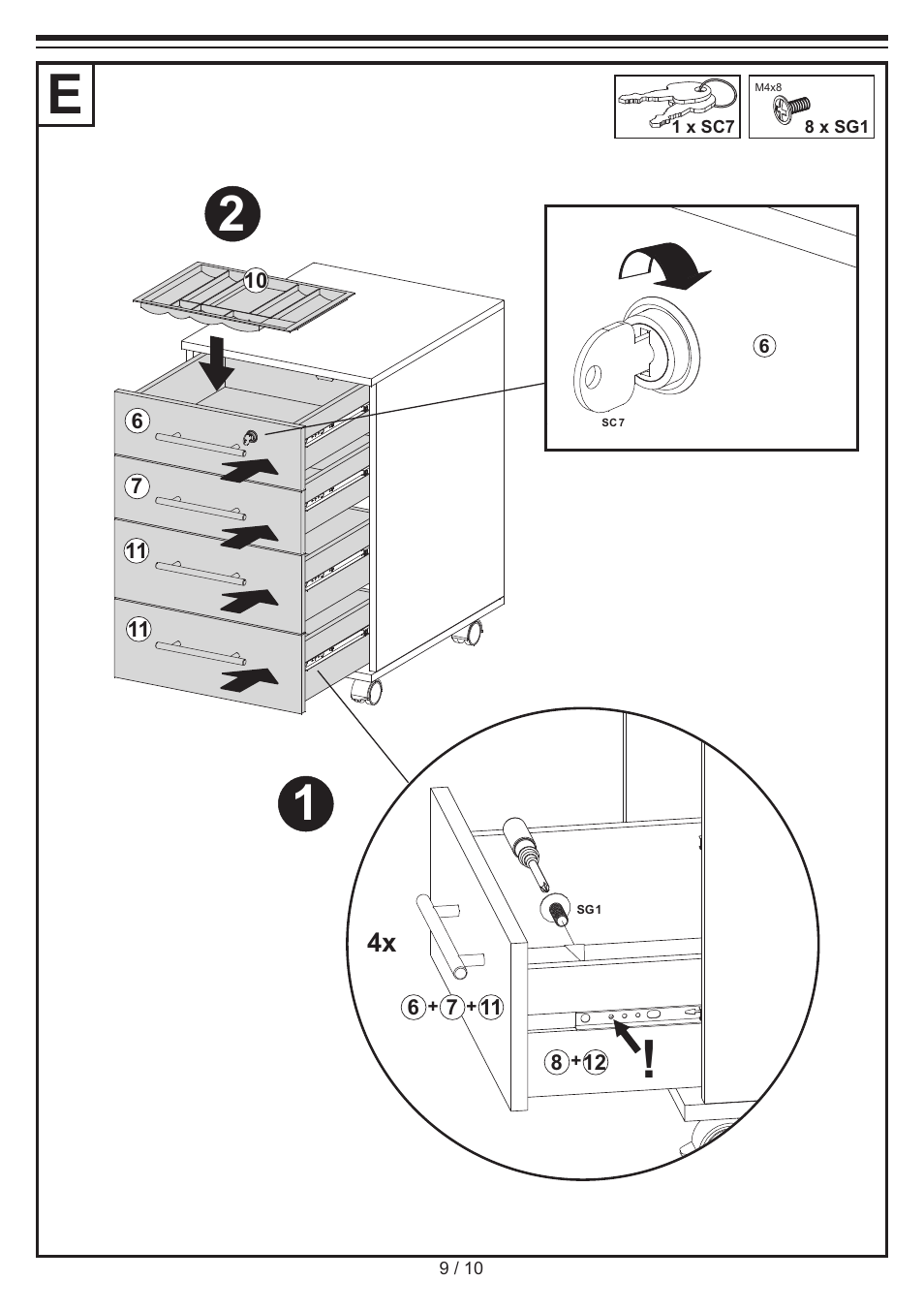 United Office Drawer Cabinet User Manual | Page 9 / 10