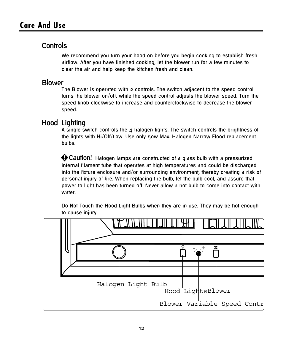 Care and use | DCS -IVH-48 User Manual | Page 14 / 20