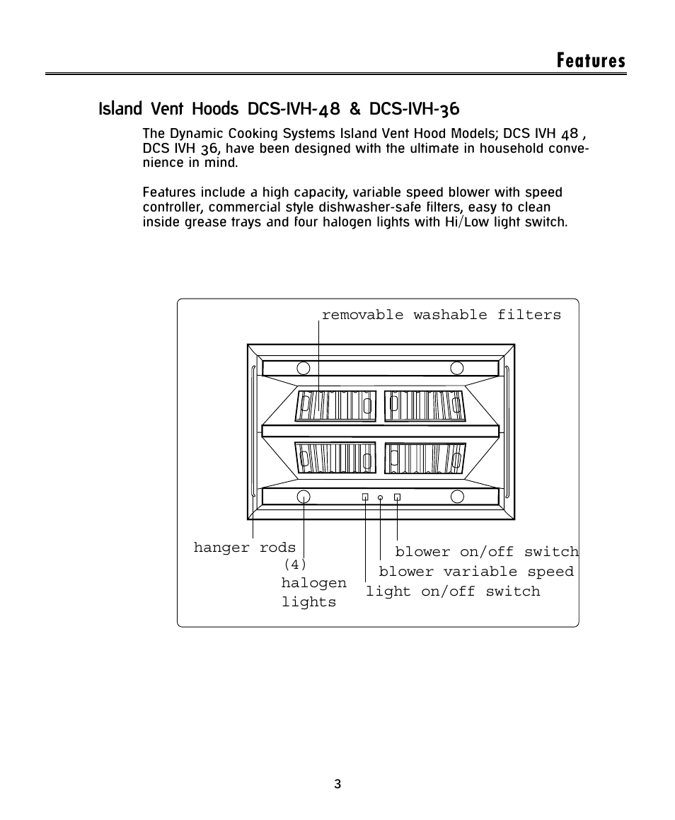 Features | DCS -IVH-48 User Manual | Page 5 / 20