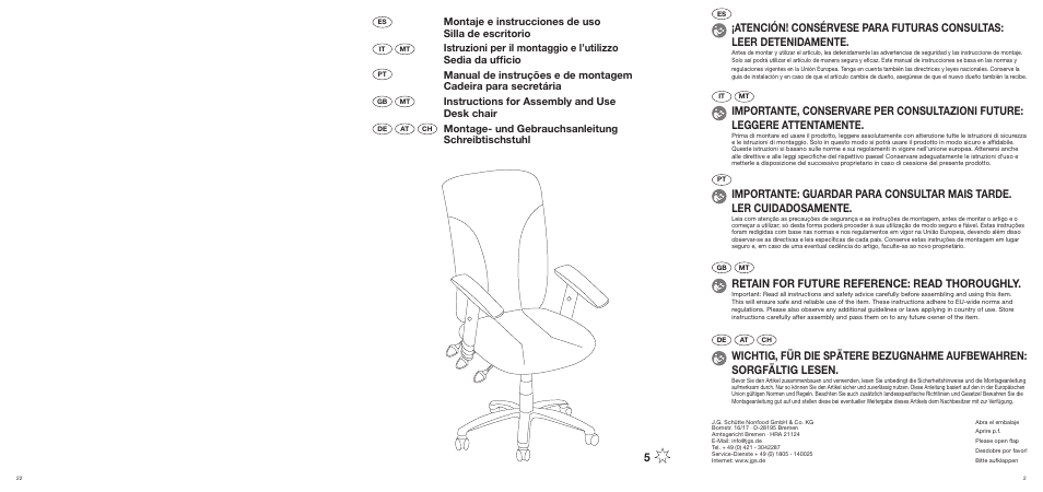 United Office Desk Chair User Manual | 10 pages