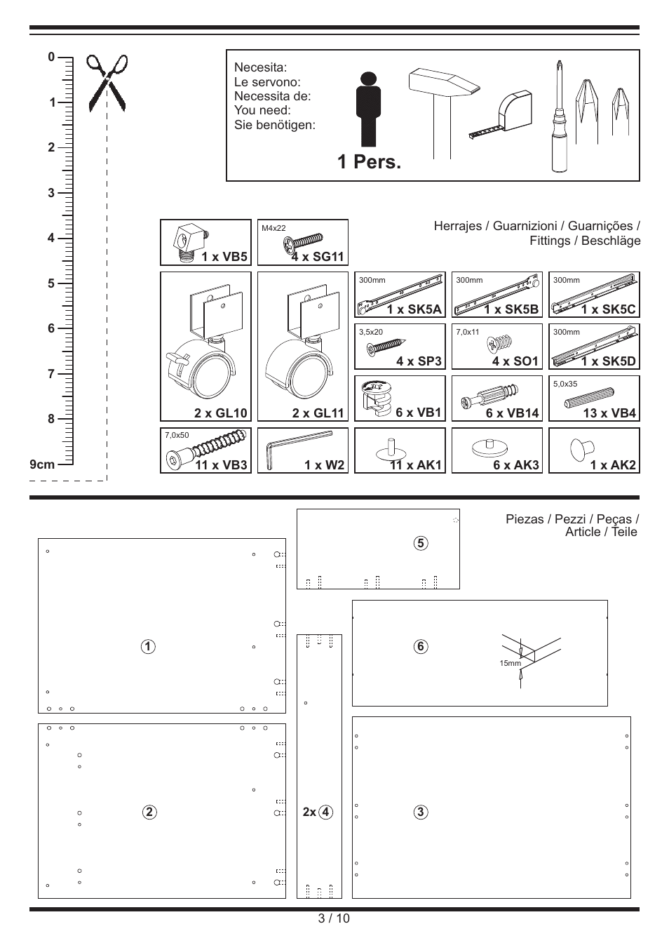 1 pers | United Office Computer Desk User Manual | Page 3 / 10
