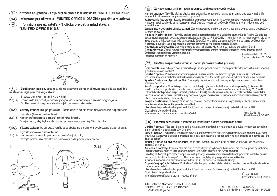 United Office Swivel Chair User Manual | Page 2 / 3