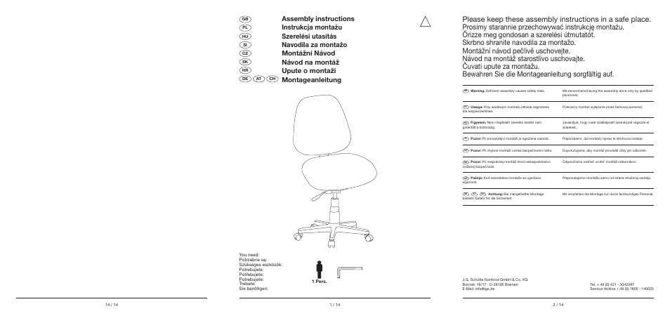 United Office Swivel Chair User Manual | 6 pages