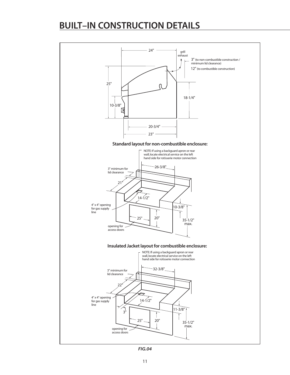 Built–in construction details | DCS BGA26-BQ User Manual | Page 12 / 30