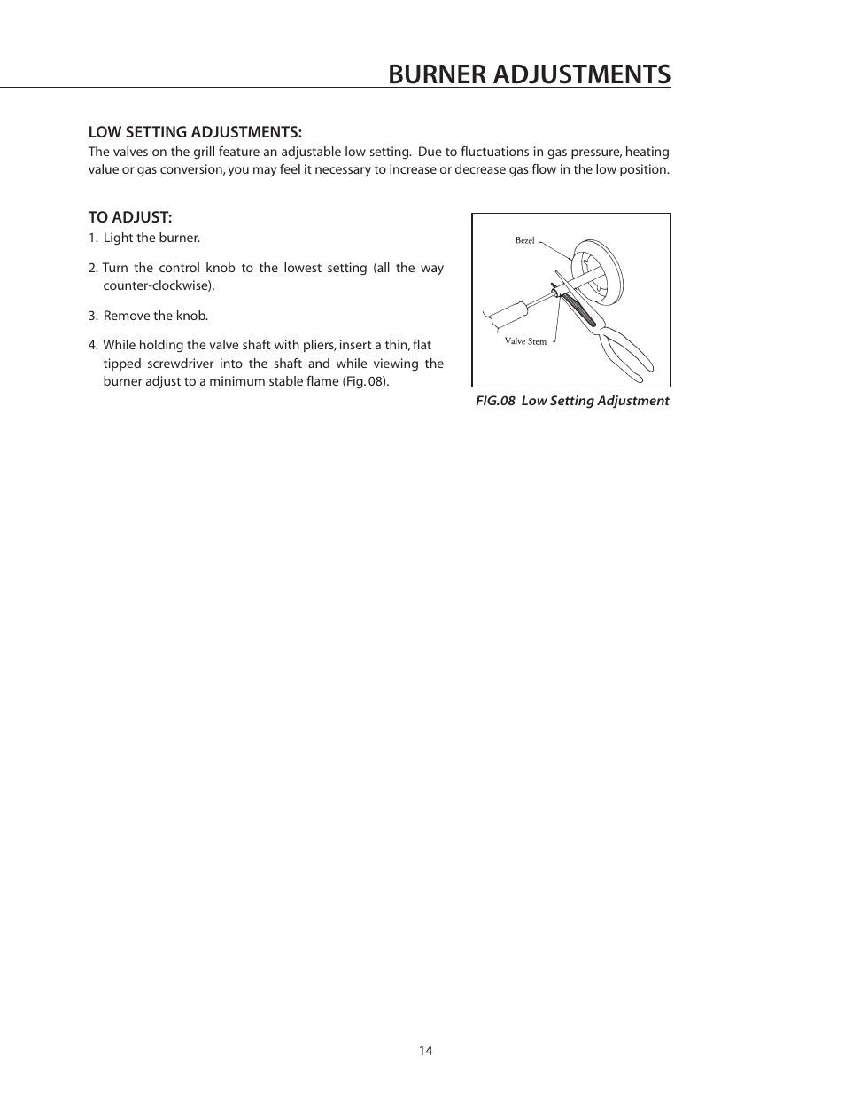 Burner adjustments | DCS BGA26-BQ User Manual | Page 15 / 30