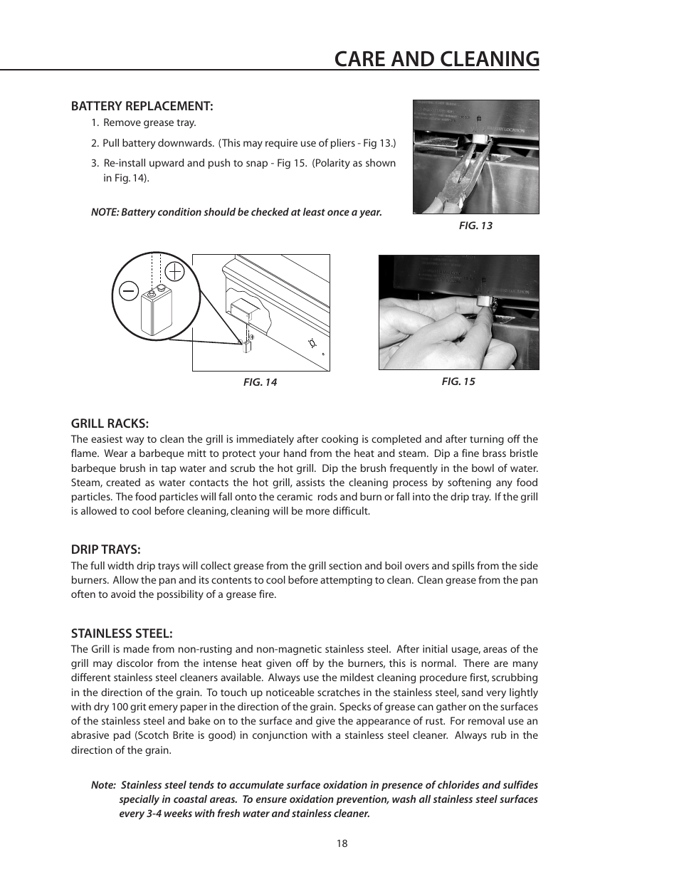 Care and cleaning | DCS BGA26-BQ User Manual | Page 19 / 30