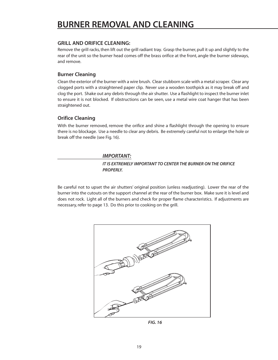Burner removal and cleaning | DCS BGA26-BQ User Manual | Page 20 / 30