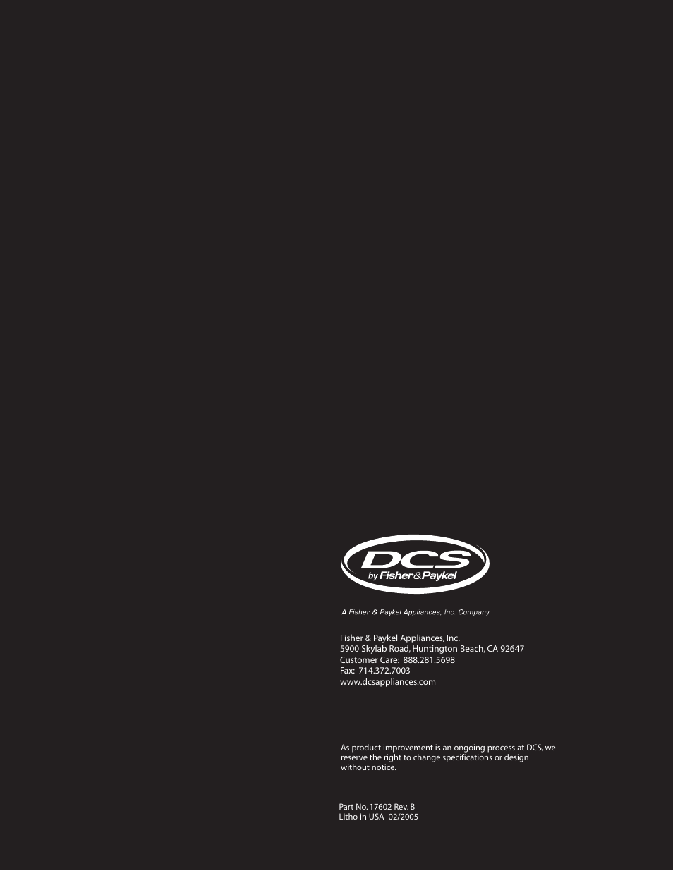 DCS BGA26-BQ User Manual | Page 30 / 30