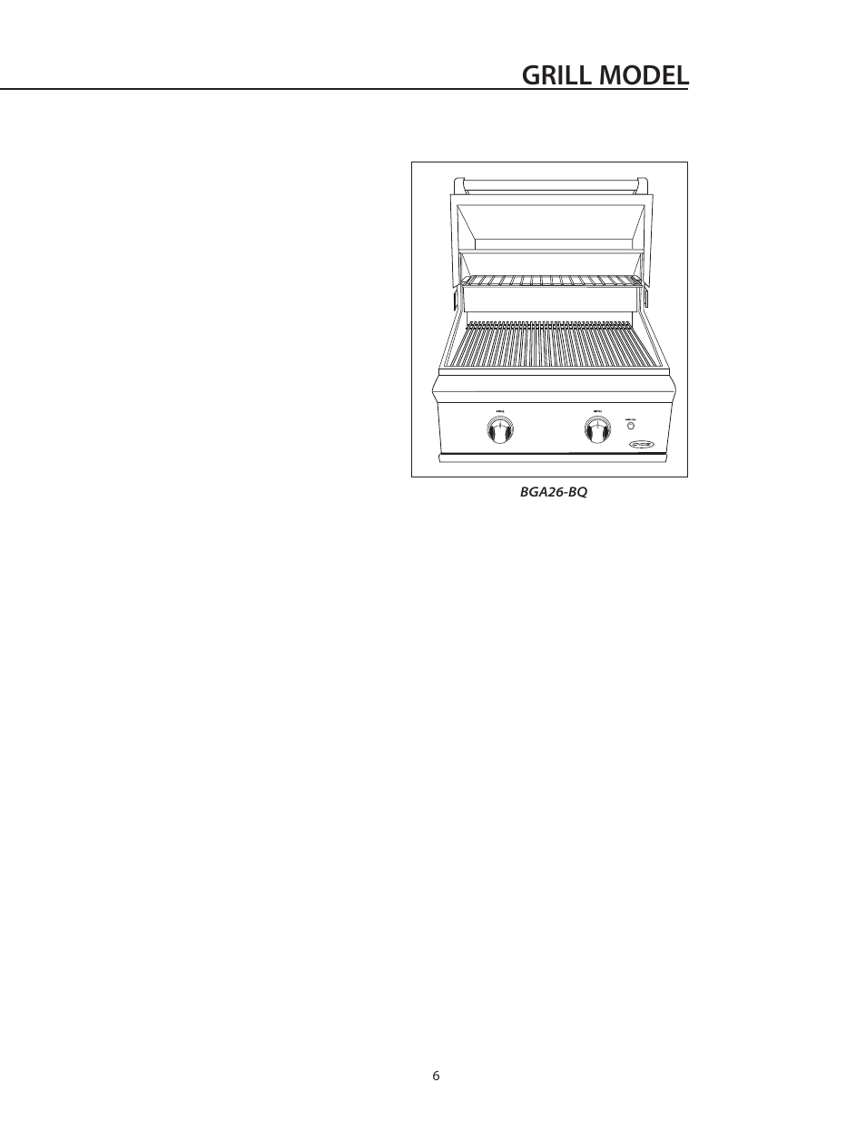 Grill model | DCS BGA26-BQ User Manual | Page 7 / 30