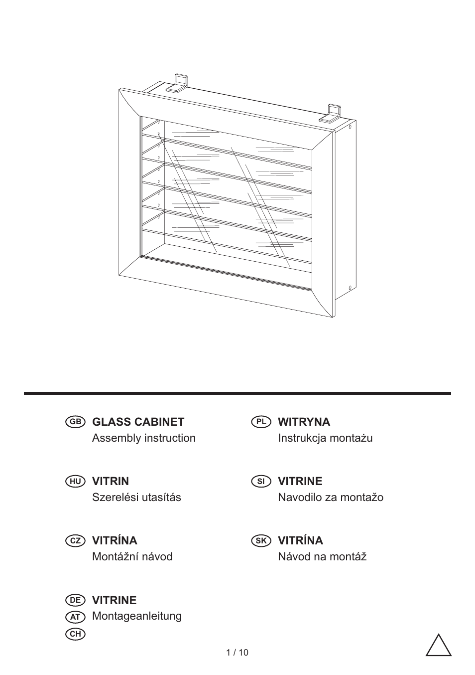 United Office GLASS CABINET User Manual | 10 pages