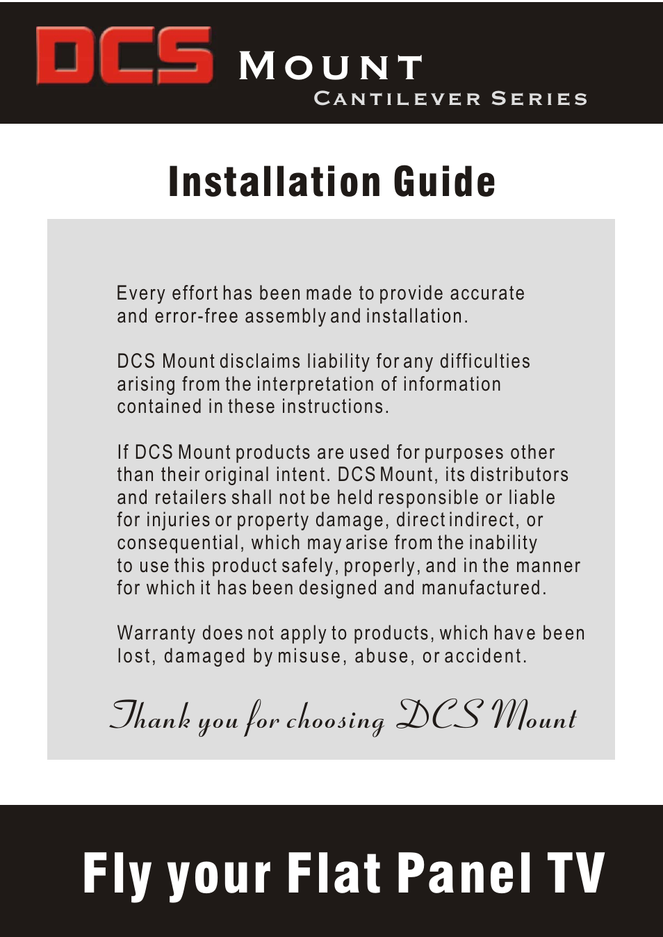 DCS Flat Panel TV User Manual | 17 pages