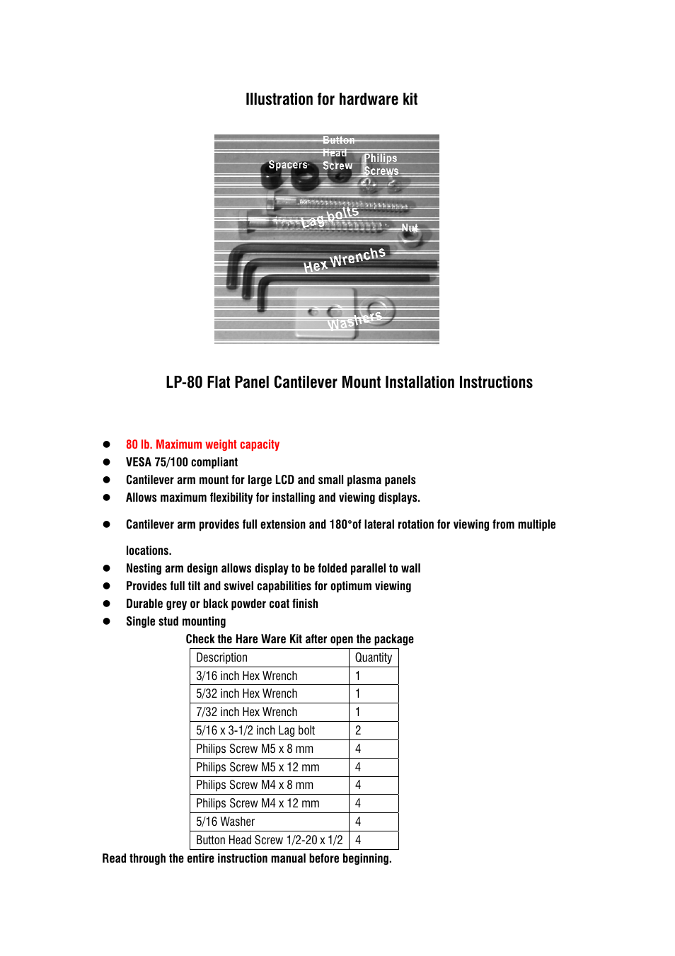 DCS Flat Panel TV User Manual | Page 2 / 17