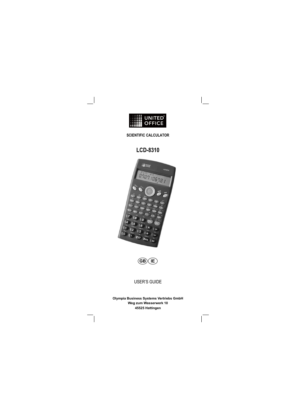 United Office LCD−8310 User Manual | 24 pages