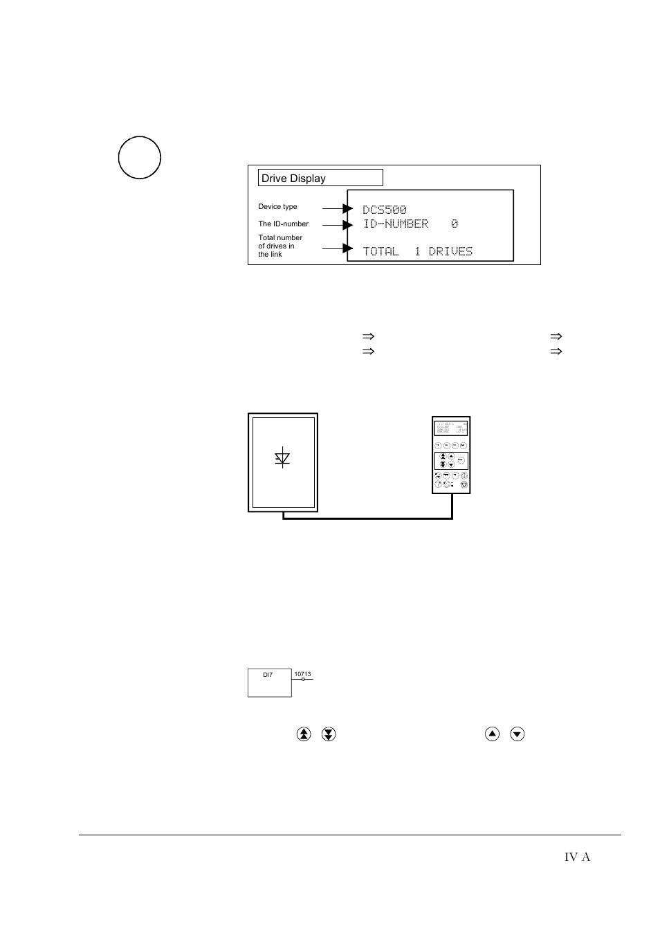 Drive, Iv a, 4 pin/parameter selecting and changing of value | DCS 500 User Manual | Page 41 / 76