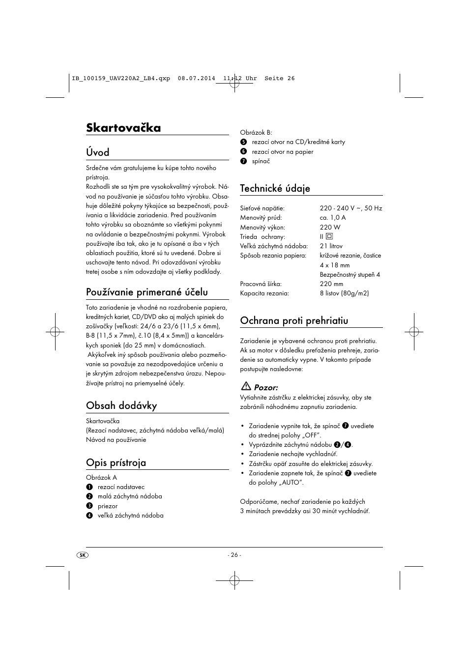 United Office UAV 220 A2 User Manual | Page 29 / 43