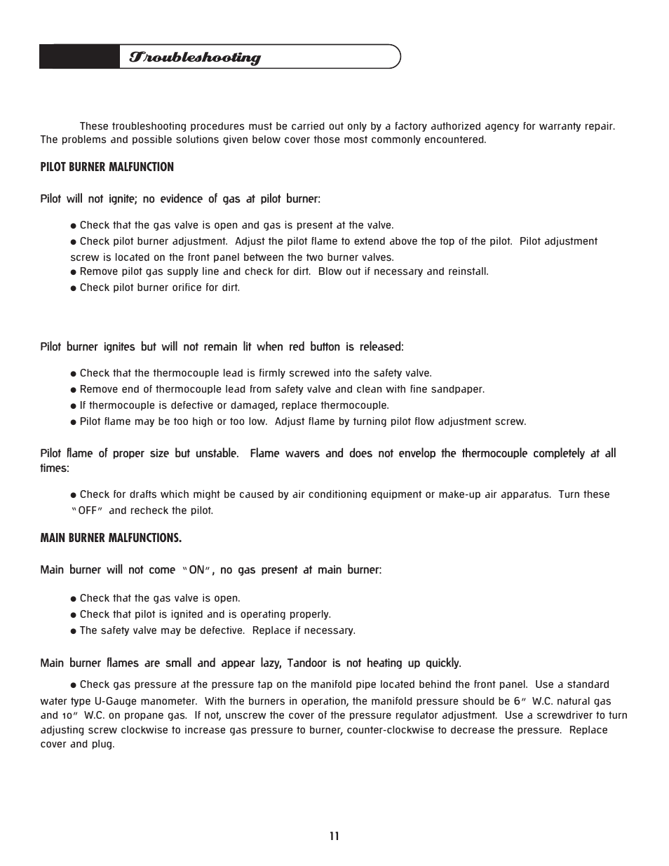 Troubleshooting | DCS -CGT User Manual | Page 12 / 14