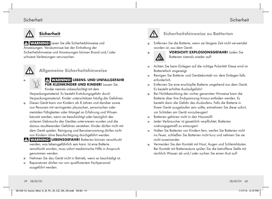 Sicherheit | United Office Z30312A/ Z30312B User Manual | Page 31 / 34