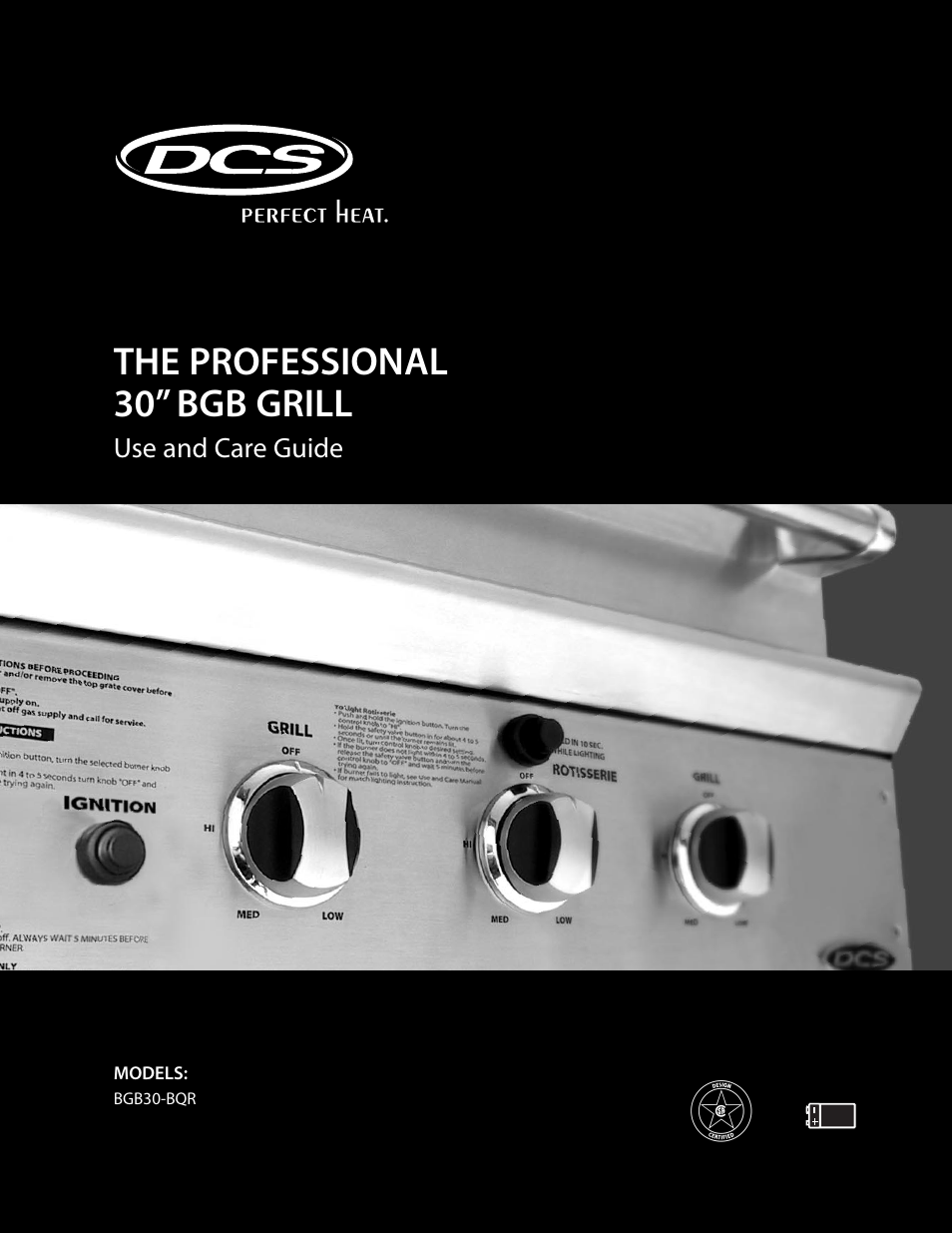 DCS BGB30-BQR User Manual | 38 pages