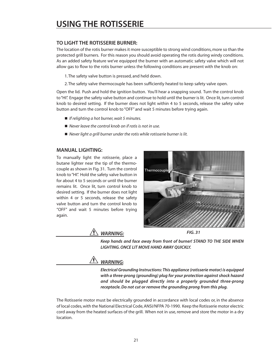Using the rotisserie | DCS BGB30-BQR User Manual | Page 22 / 38