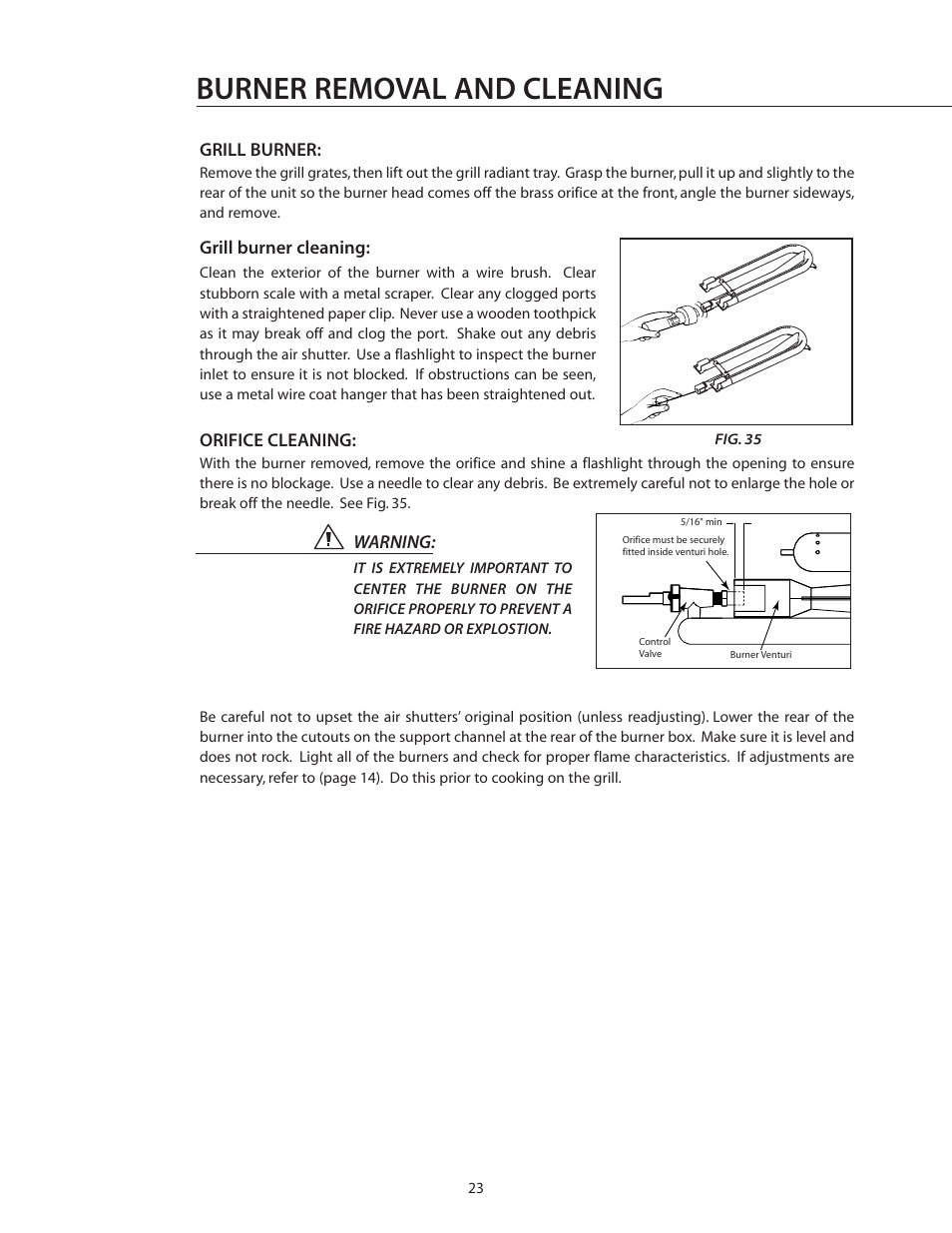 Burner removal and cleaning | DCS BGB30-BQR User Manual | Page 24 / 38