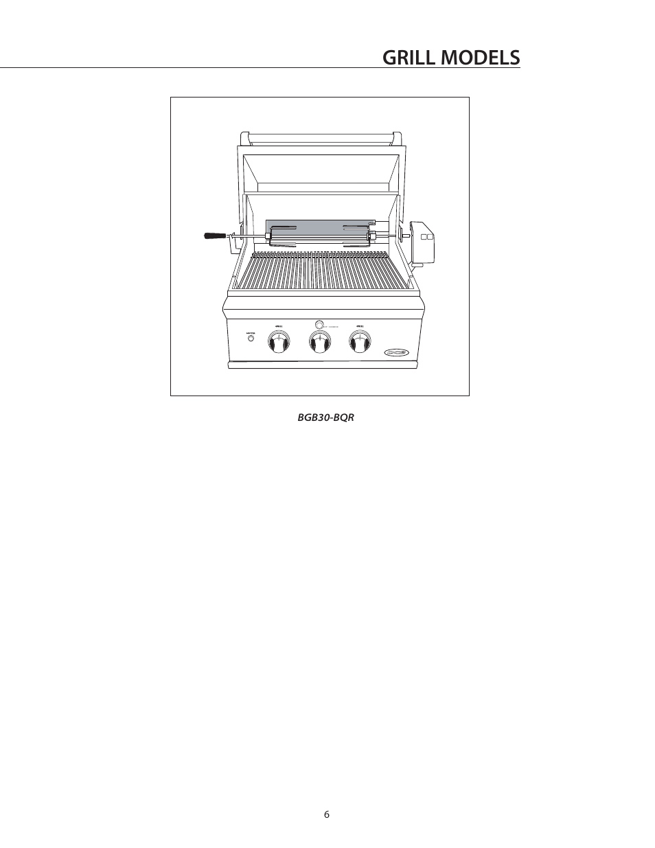Grill models | DCS BGB30-BQR User Manual | Page 7 / 38