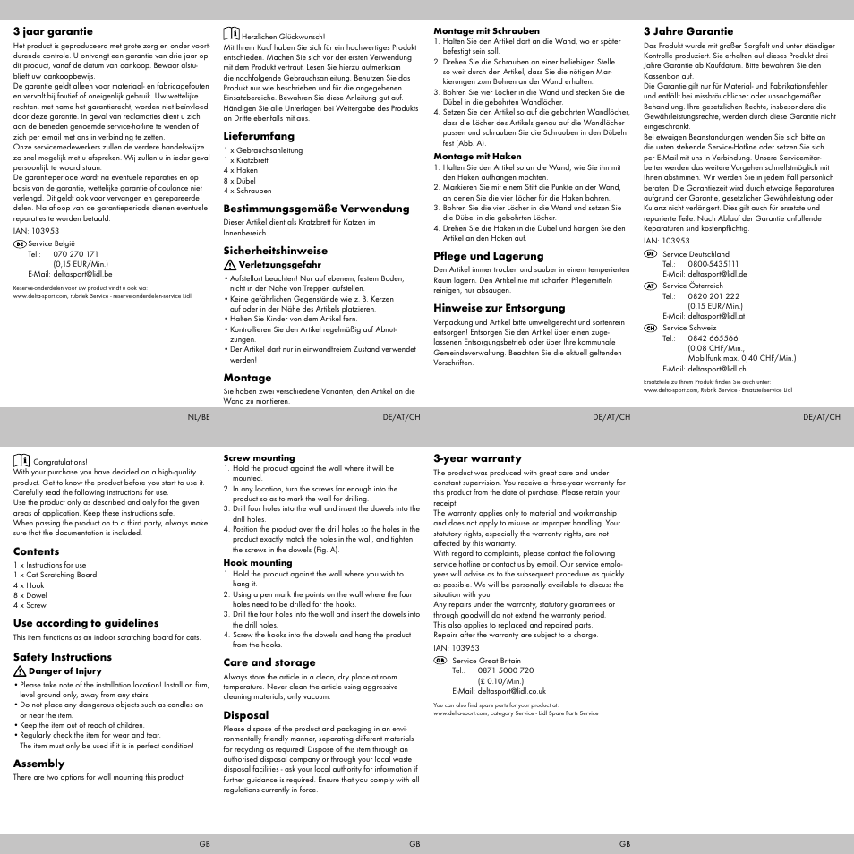 Zoofari Scratching Board User Manual | Page 2 / 2
