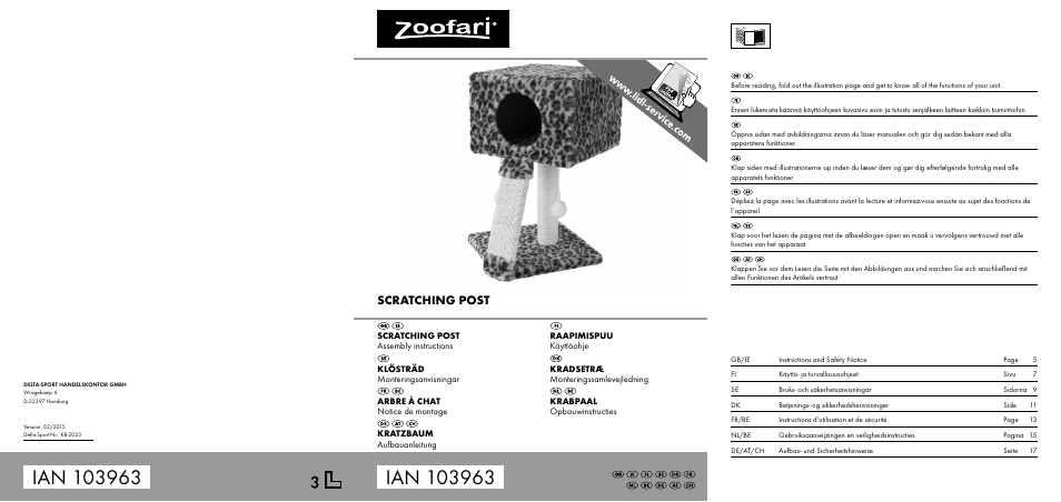 Zoofari Scratching Post A User Manual | 18 pages