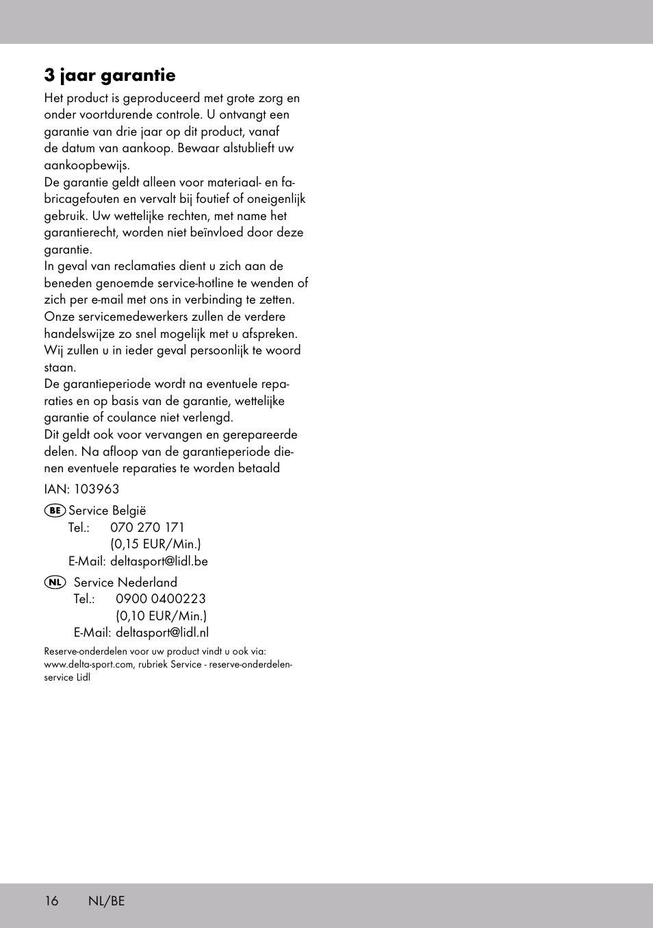 3 jaar garantie | Zoofari Scratching Post A User Manual | Page 14 / 18