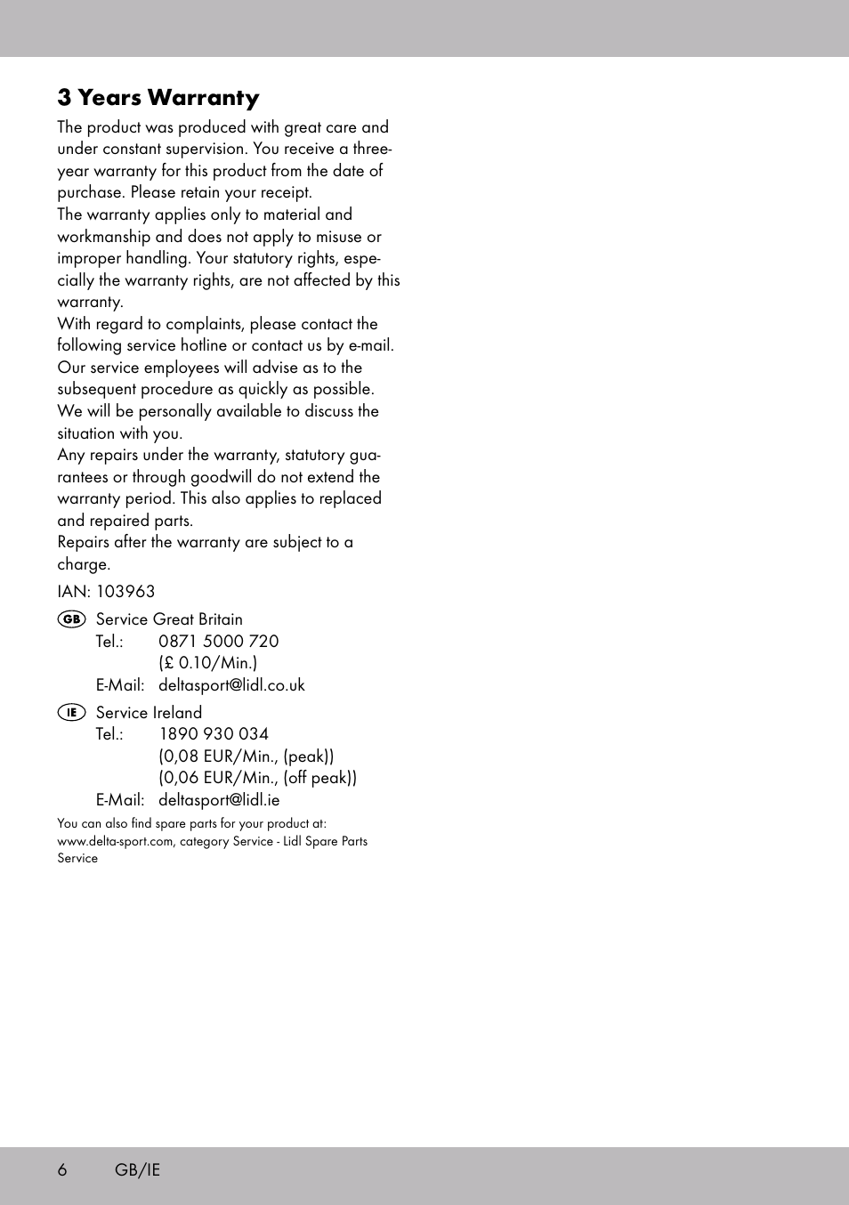 3 years warranty | Zoofari Scratching Post A User Manual | Page 4 / 18