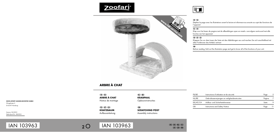 Zoofari Scratching Post B User Manual | 10 pages