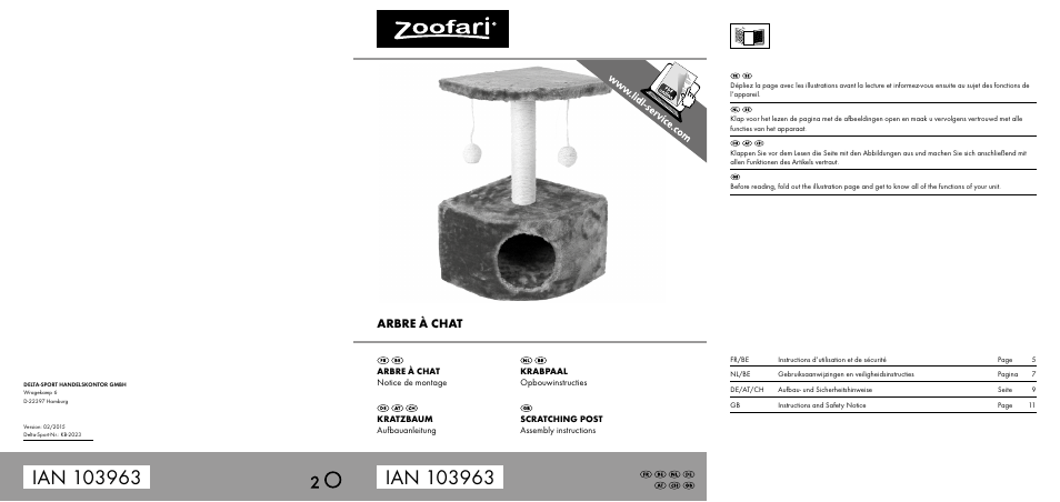Zoofari Scratching Post C User Manual | 10 pages