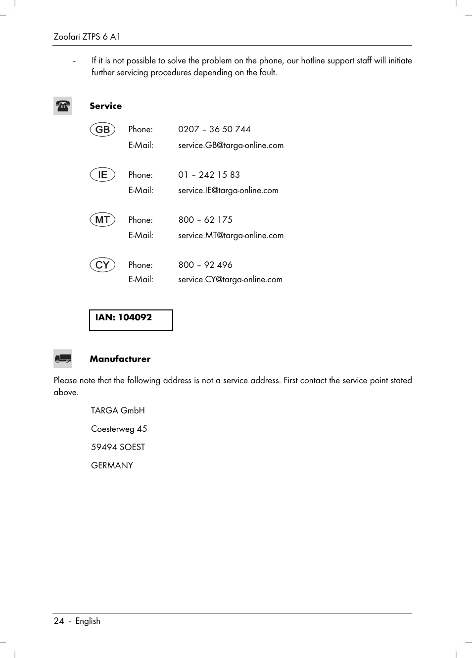 Zoofari Pet Grooming Set ZTPS 6 A1 User Manual | Page 26 / 40