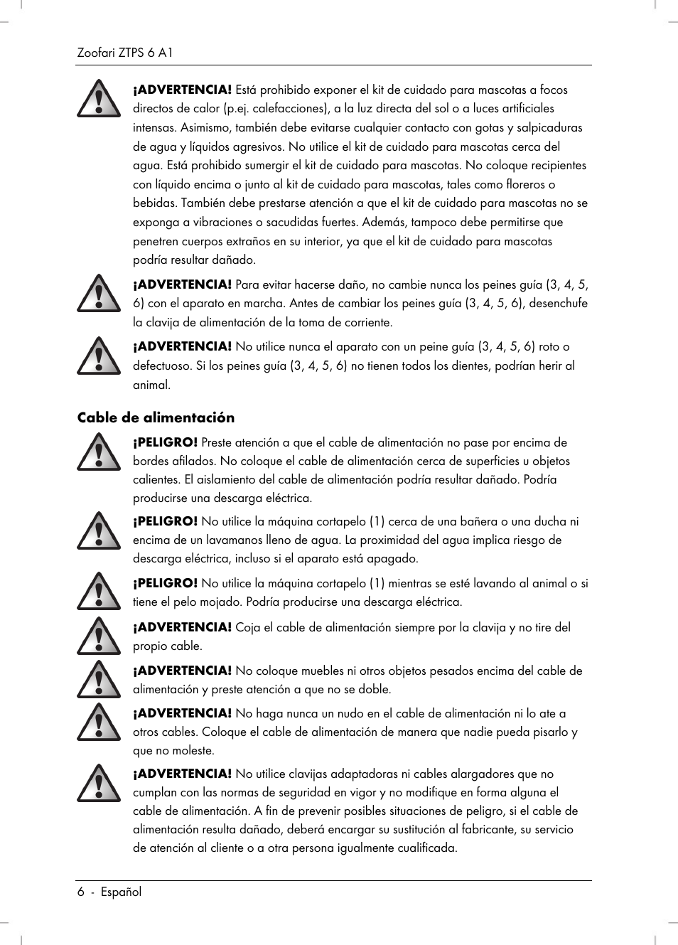 Zoofari Pet Grooming Set ZTPS 6 A1 User Manual | Page 8 / 40