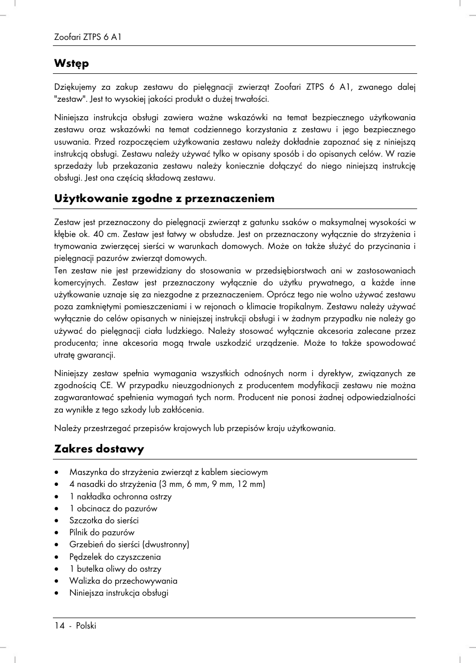 Zoofari Pet Grooming Set ZTPS 6 A1 User Manual | Page 16 / 84
