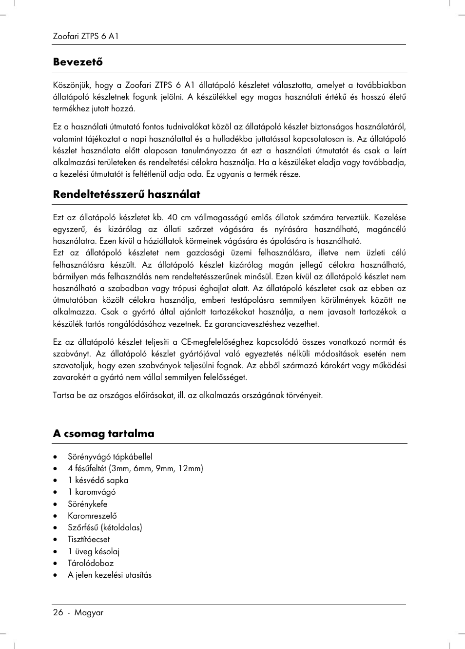 Zoofari Pet Grooming Set ZTPS 6 A1 User Manual | Page 28 / 84