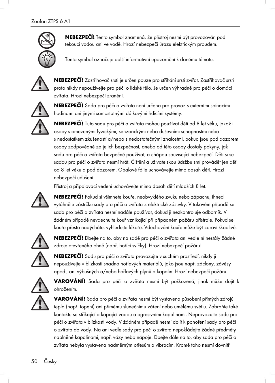 Zoofari Pet Grooming Set ZTPS 6 A1 User Manual | Page 52 / 84