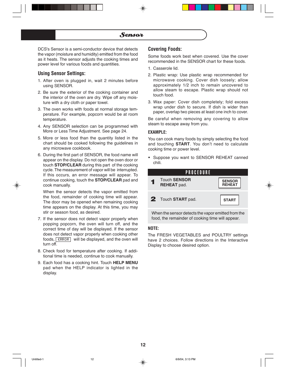 Sensor | DCS MO-24SS User Manual | Page 13 / 32