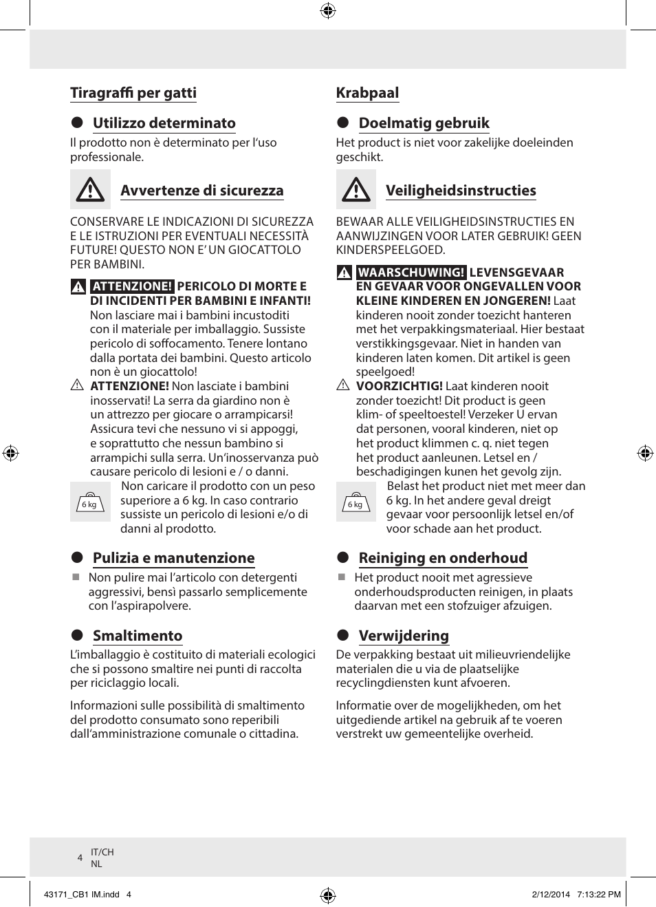 Zoofari Scratching Post Z30853 User Manual | Page 4 / 6