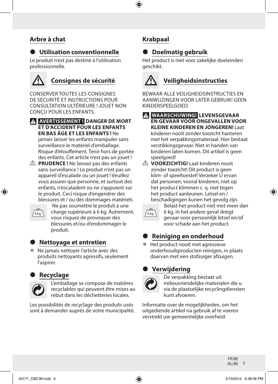 Zoofari Scratching Post Z30853 User Manual | Page 5 / 8