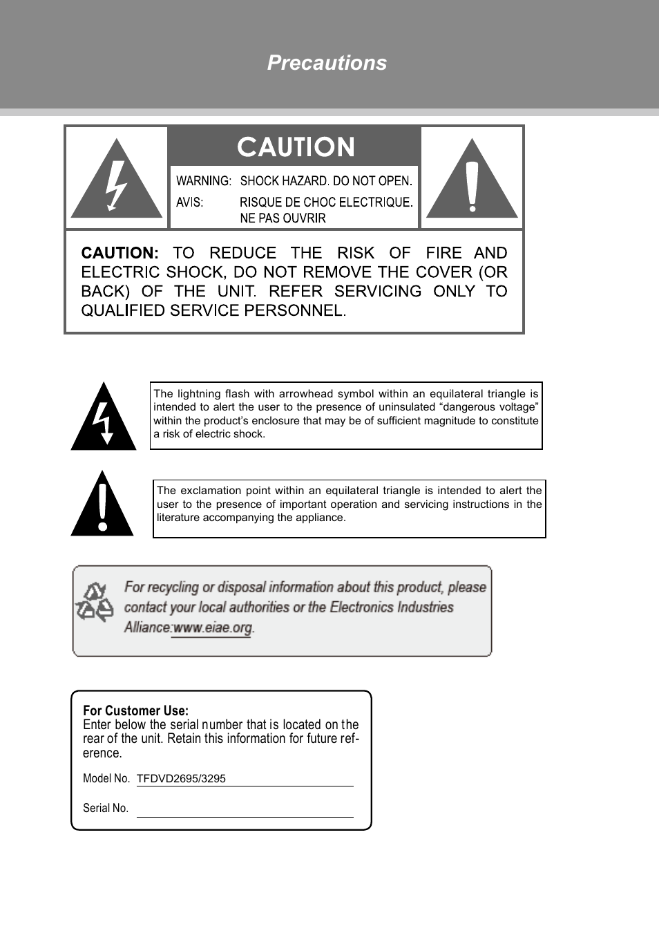 Dolby Laboratories TFDVD 3295 User Manual | 30 pages