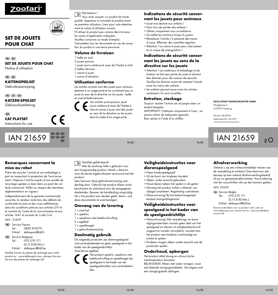 Zoofari Cat Playset User Manual | 2 pages