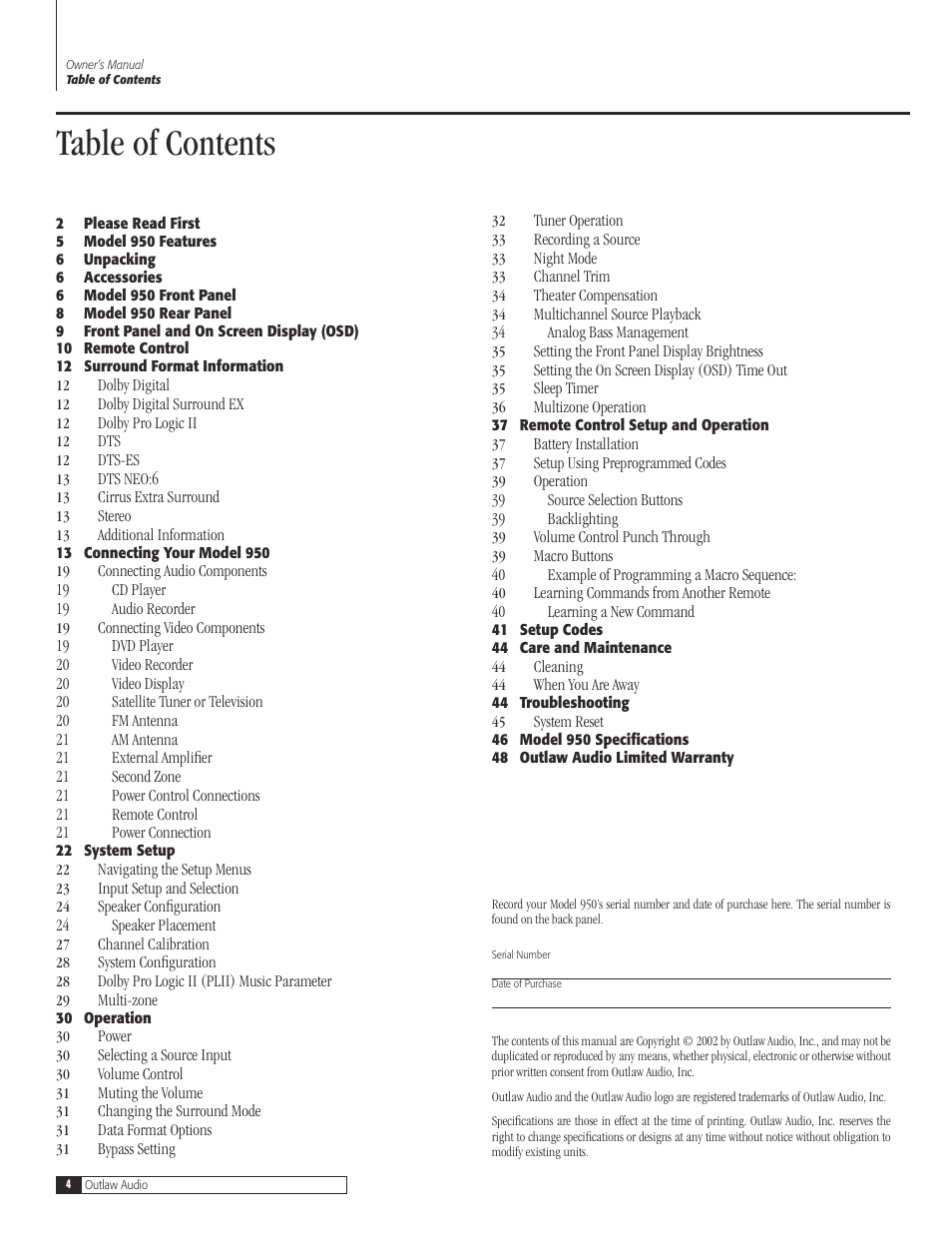 Dolby Laboratories 950 7.1 User Manual | Page 4 / 48