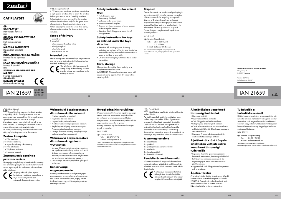 Zoofari Cat Playset User Manual | 2 pages