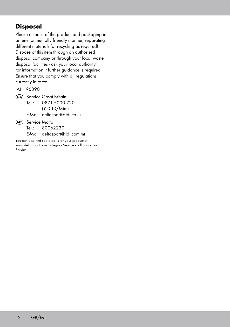 Disposal | Zoofari Cat Scratching Post User Manual | Page 10 / 14