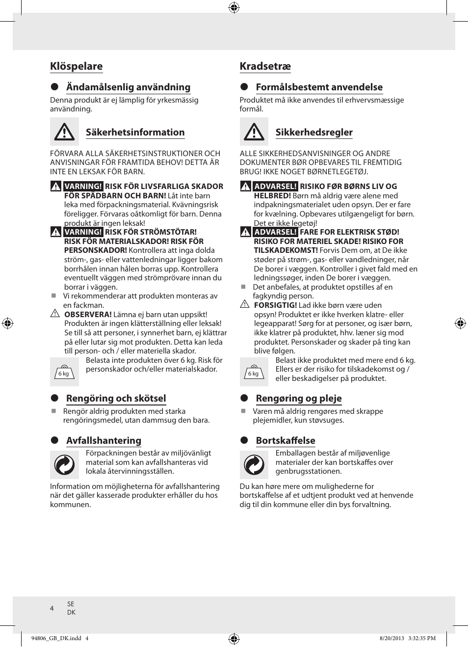 Klöspelare, Kradsetræ | Zoofari Scratching Post Z31808 User Manual | Page 4 / 9