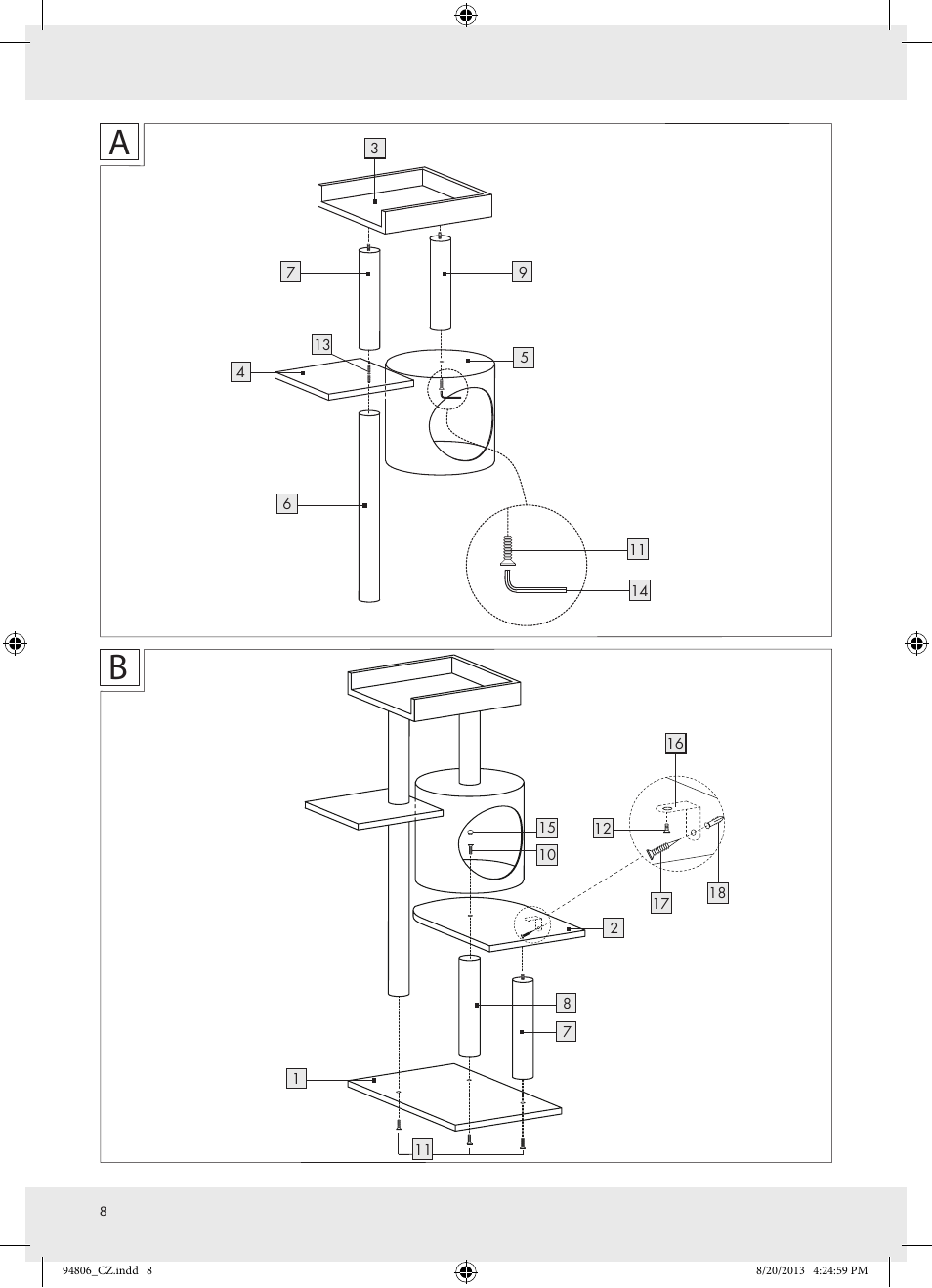 Zoofari Scratching Post Z31808 User Manual | Page 8 / 9