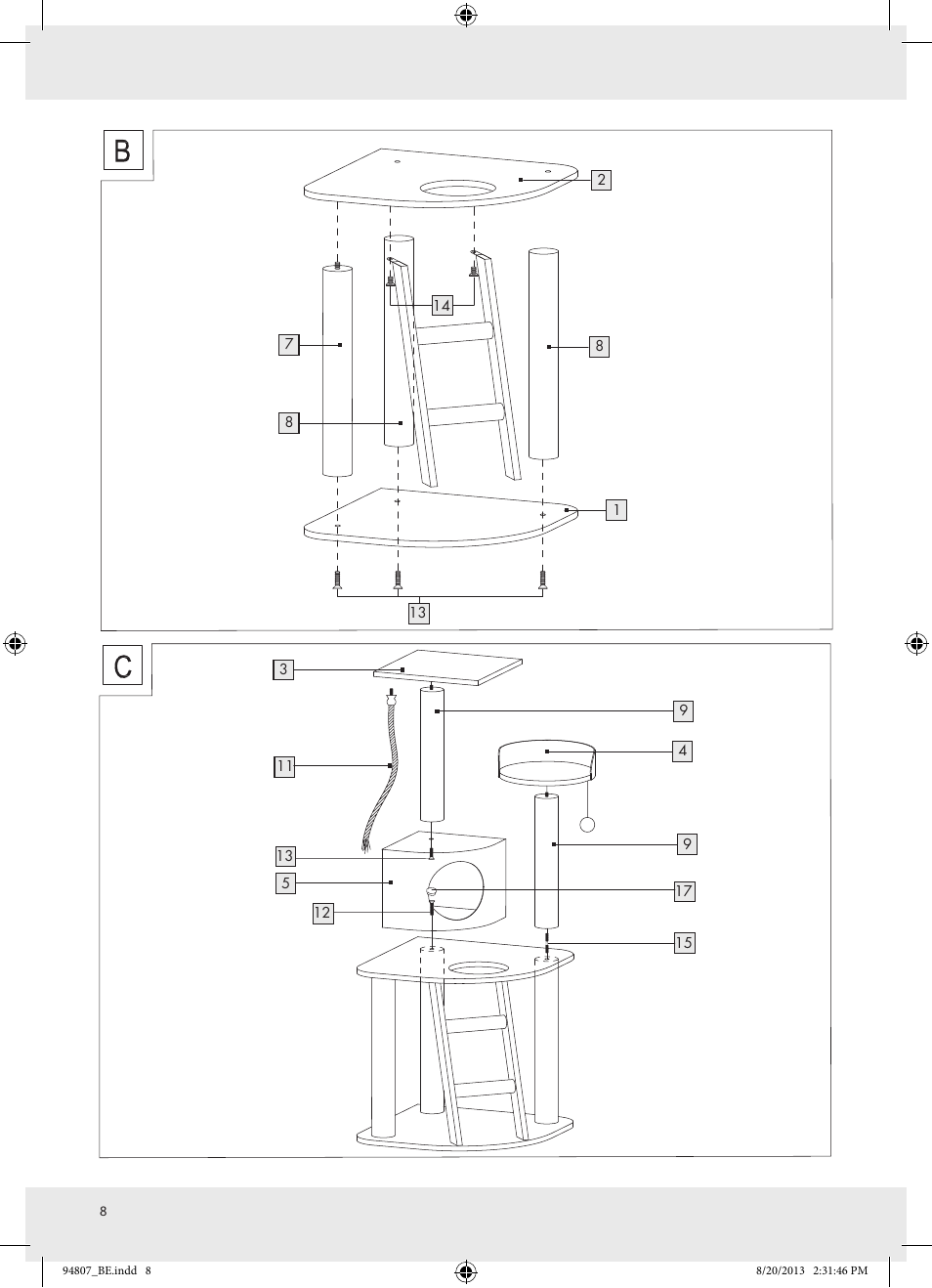 Zoofari Scratching Post Z31810 User Manual | Page 8 / 9